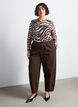 Meshbluse med print, Brun, Model image number 1