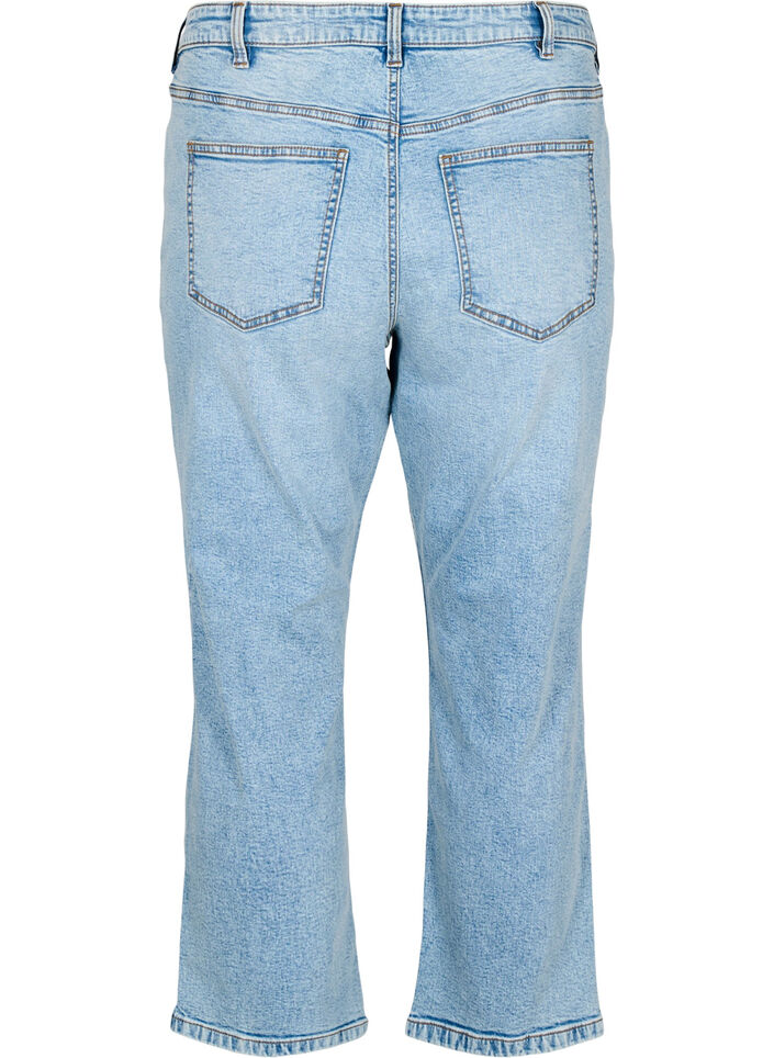 Cropped Vera jeans med sliddetaljer, Blå, Packshot image number 1