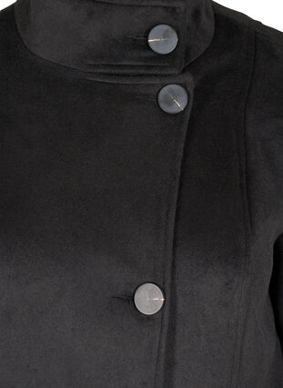 Jakke med høj krave og uld, Black, Packshot image number 2