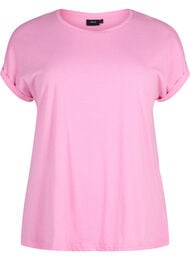 Kort&aelig;rmet t-shirt i bomuldsblanding, Lyser&oslash;d