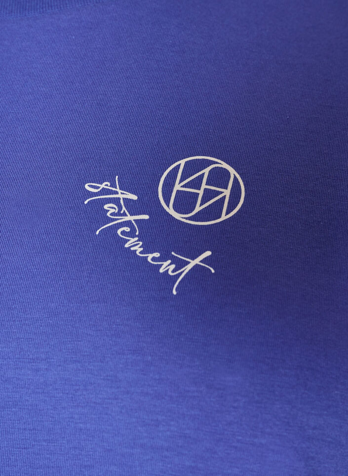 T-shirt i &oslash;kologisk bomuld med lille frontmotiv, Bl&aring;, Packshot image number 2
