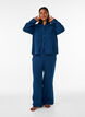L&oslash;se pyjamasbukser i bomuldsmusselin, Bl&aring;, Model image number 0