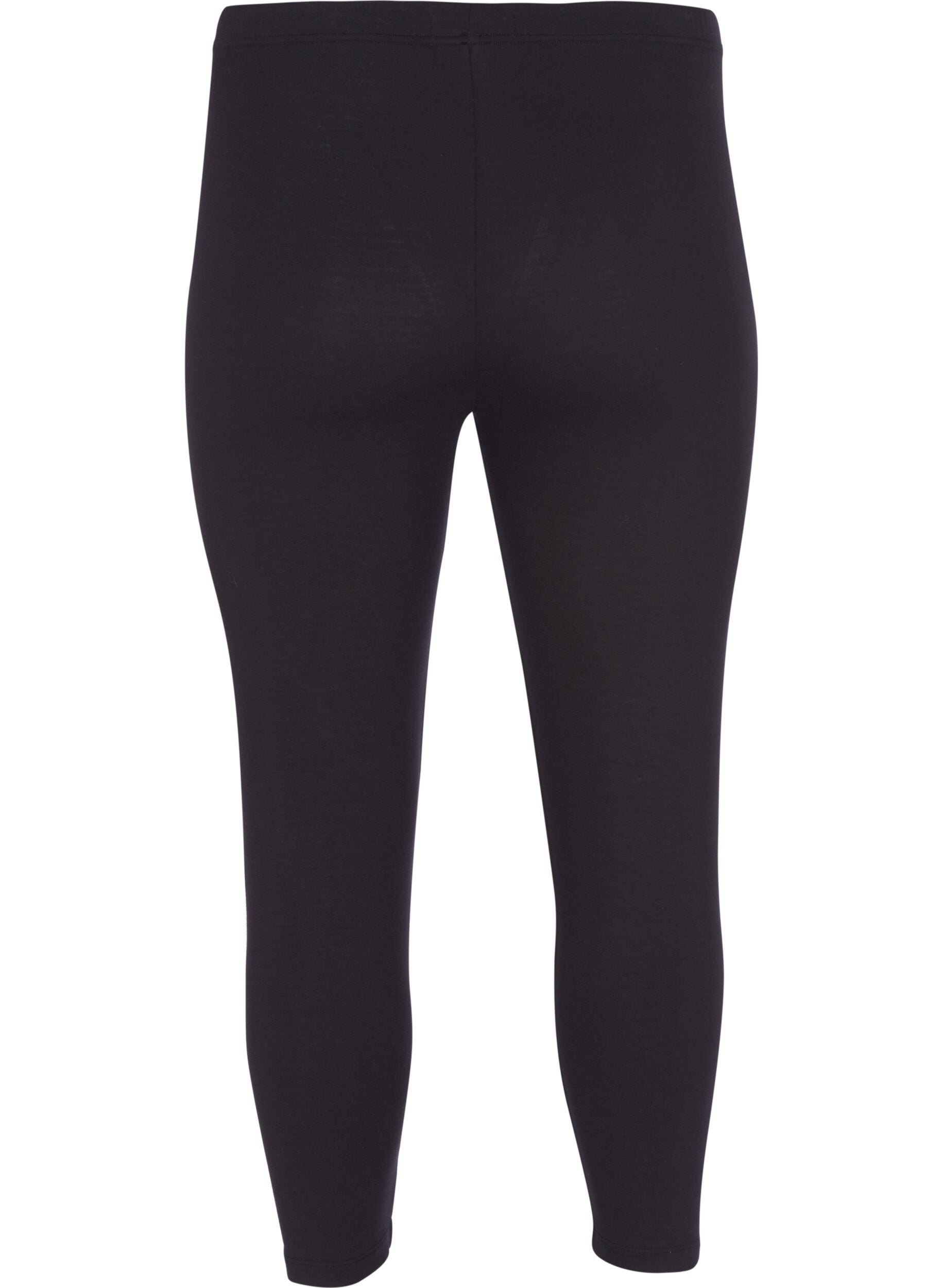 ZizziBasis 3/4 leggings i viskose, Sort, Packshot image number 1