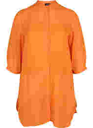 Lang viskose skjorte med 3/4 ærmer, Orange Peel