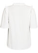 Bluse i bomuldsmusselin med broderie anglaise og 1/2 &aelig;rmer, Hvid, Packshot image number 1
