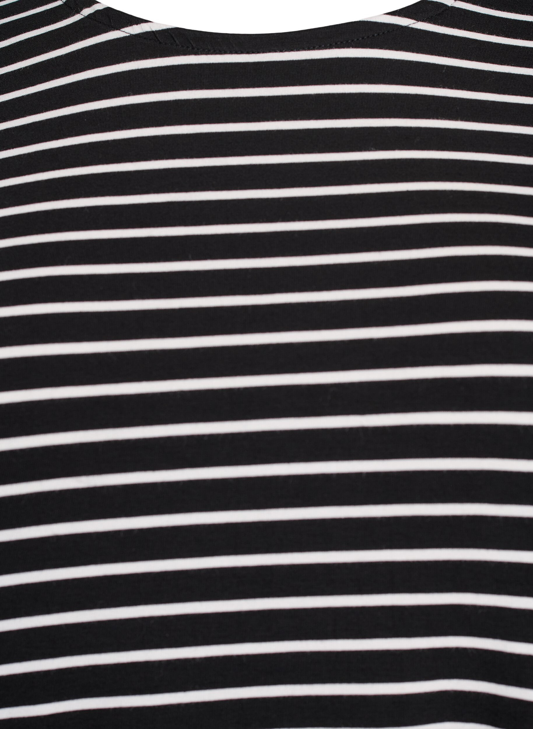 ZizziLang&aelig;rmet bluse med striber, Sort, Packshot image number 2