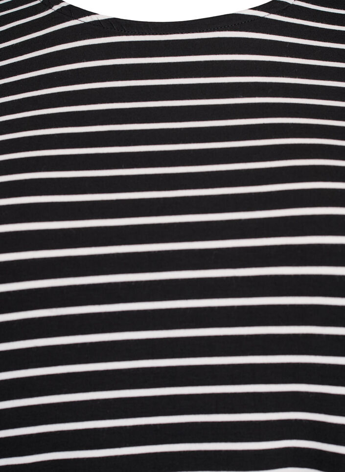 Lang&aelig;rmet bluse med striber, Sort, Packshot image number 2