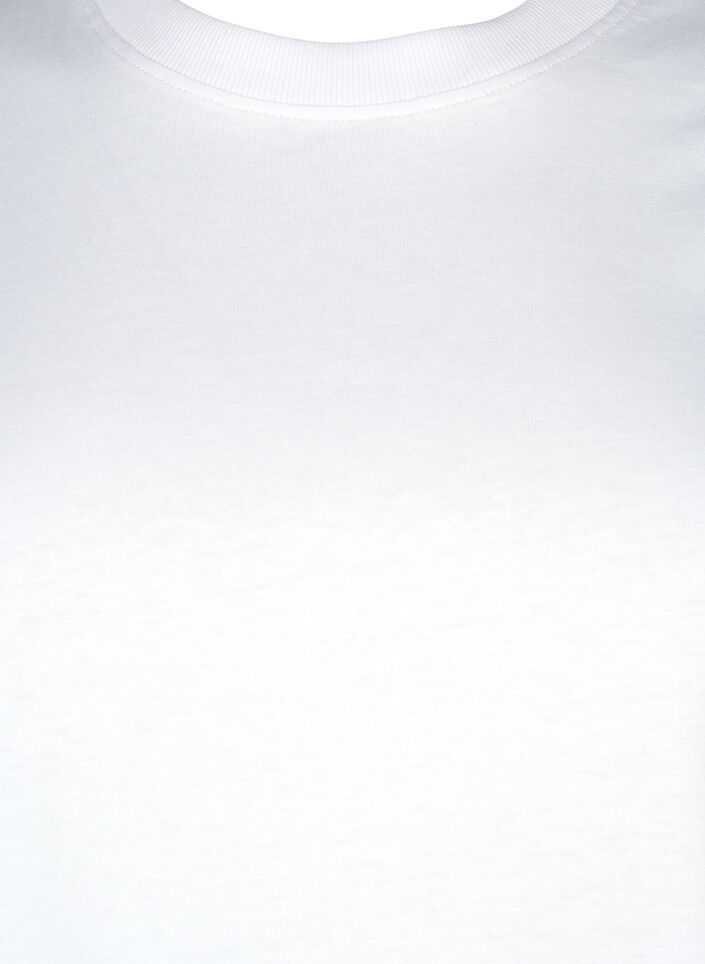 Basis t-shirt i bomuld med rund hals, Hvid, Packshot