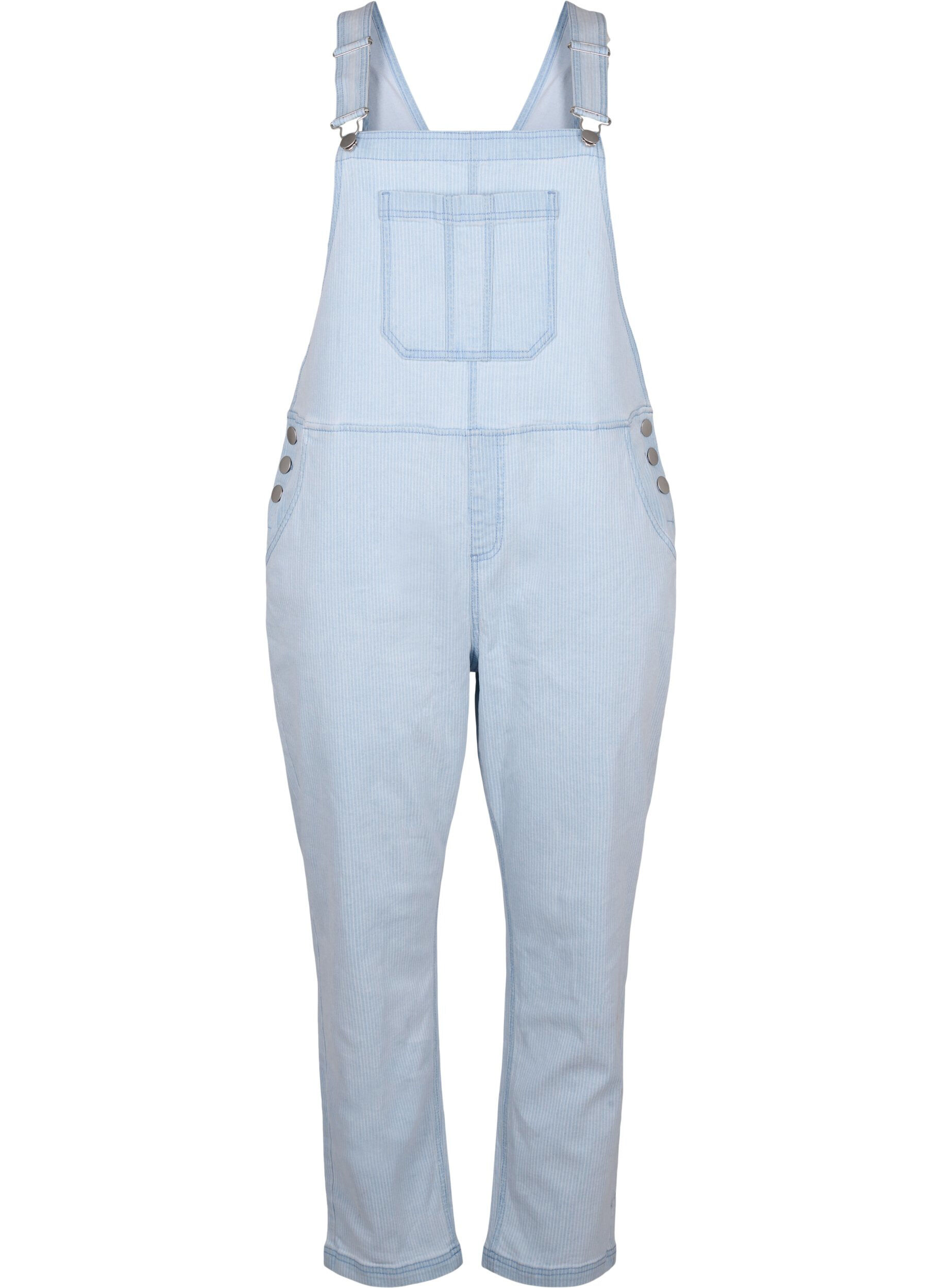 Stribede denim overalls