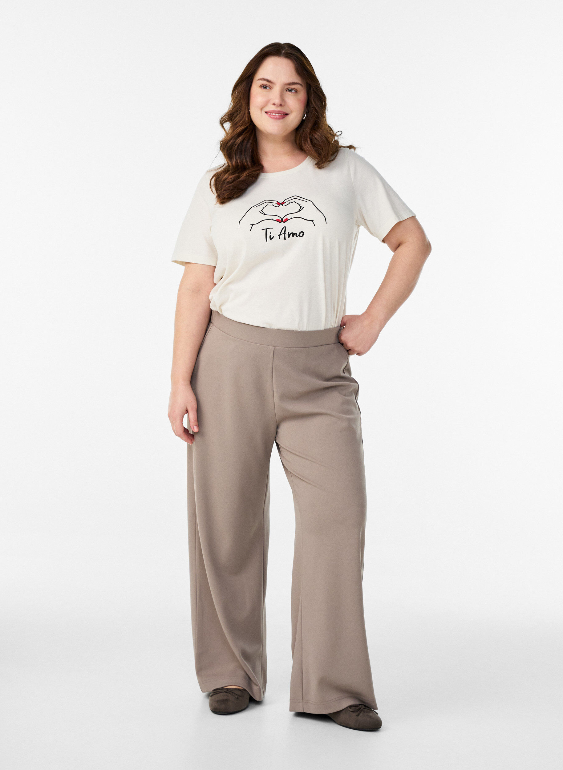 ZizziT-shirt med motiv, Hvid, Model image number 1
