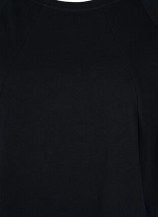 Kampagnevare - Bomulds sweatkjole med lommer og 3/4 ærmer, Black, Packshot image number 2