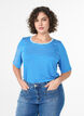 T-shirt med TENCEL&trade; Lyocell og striber, Bl&aring;, Model image number 0