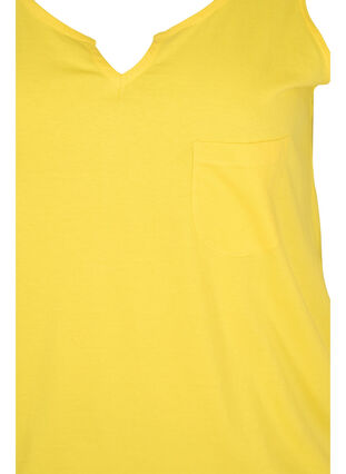 Bomulds top med elastik i bunden, Primrose Yellow, Packshot image number 2