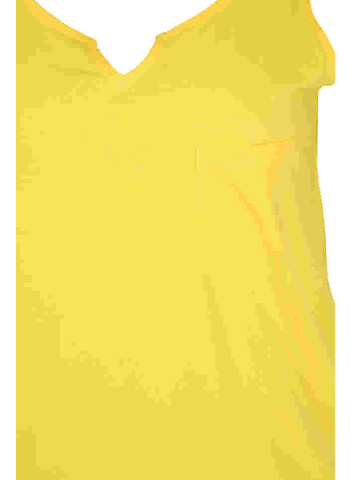 Bomulds top med elastik i bunden, Primrose Yellow, Packshot image number 2