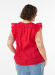 &AElig;rmel&oslash;s bluse med struktur og fl&aelig;ser, R&oslash;d, Model image number 2