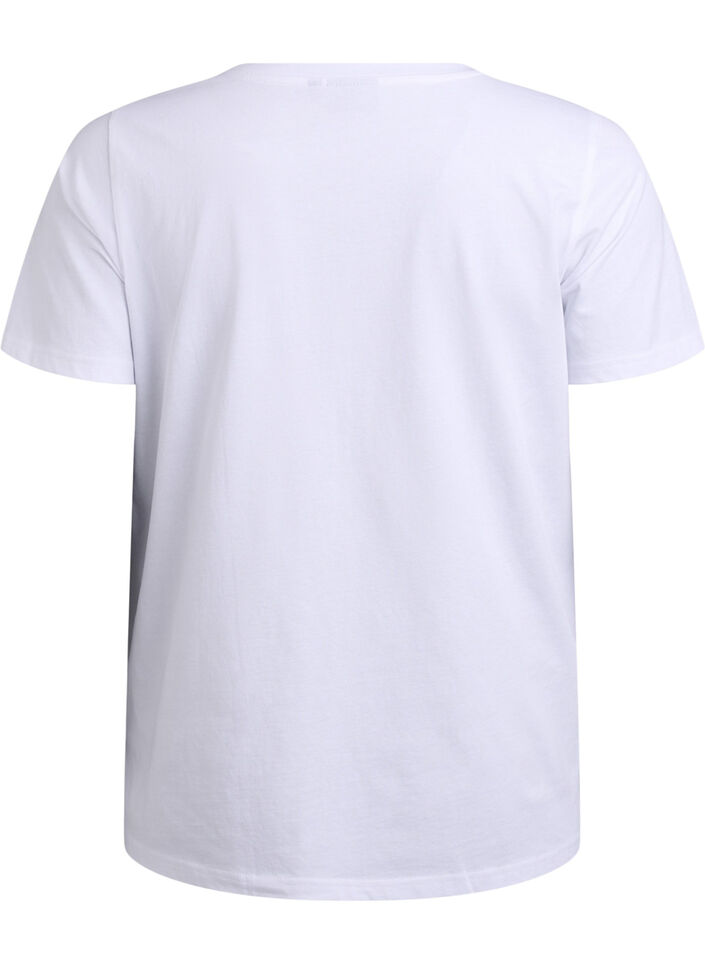 T-shirt med leopard motiv , Bright White w. Leo, Packshot image number 1