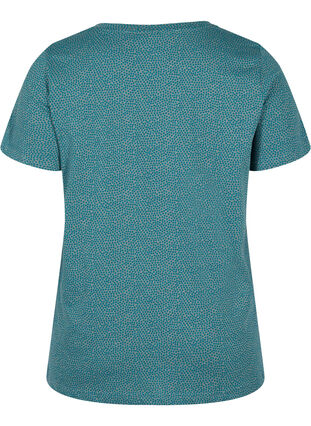 Printet t-shirt i bomuld, Balsam Green DOT, Packshot image number 1