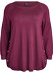Strikbluse med knapper i siden, R&oslash;d, Packshot image number 0
