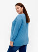 Meleret bluse med lange ærmer, Legion Blue Mel., Model image number 1