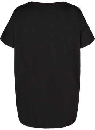 Oversize nat t-shirt i økologisk bomuld, Black, Packshot image number 1