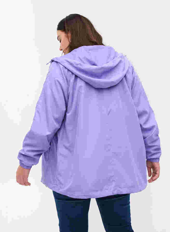 Kort jakke med hætte og justerbar bund, Paisley Purple, Model image number 1