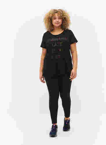 Trænings t-shirt med print, Black w. Cardio, Model image number 2