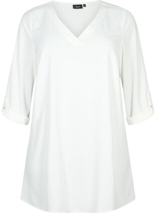 A-shape tunika med print, Bright White, Packshot image number 0