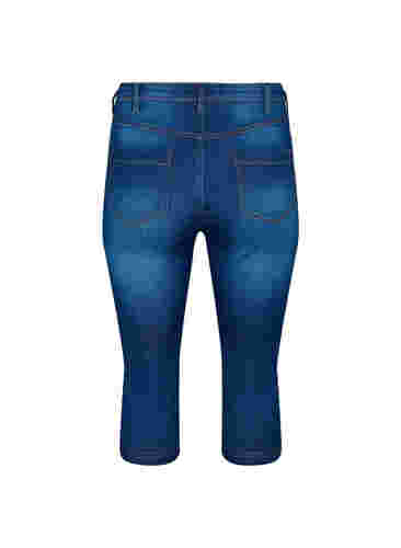 Højtaljede Amy capri jeans med super slim fit, Blue denim, Packshot image number 1