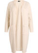 Lang, &aring;ben cardigan med lommer, Beige, Packshot image number 0