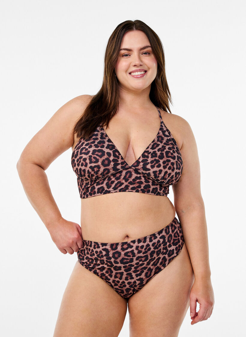 Leopard brazilian bikiniunderdel, Beige, Model image number 0