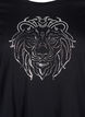 Bomulds t-shirt med print, Black w. Silverlion, Packshot image number 2