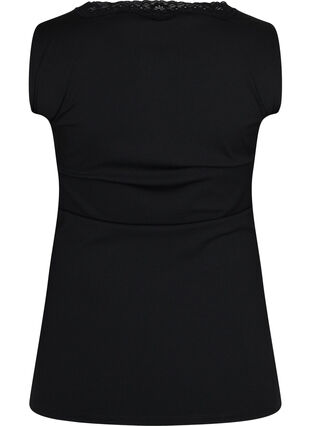 Light shapewear top med blonder, Black, Packshot image number 1