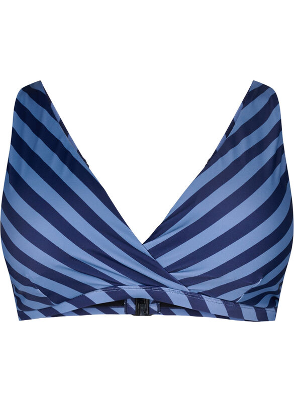 Trekantet Bikinioverdel Med Striber Og Wrap-Detalje