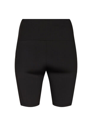 Tætsiddende shorts med høj talje og lommer, Black, Packshot image number 1