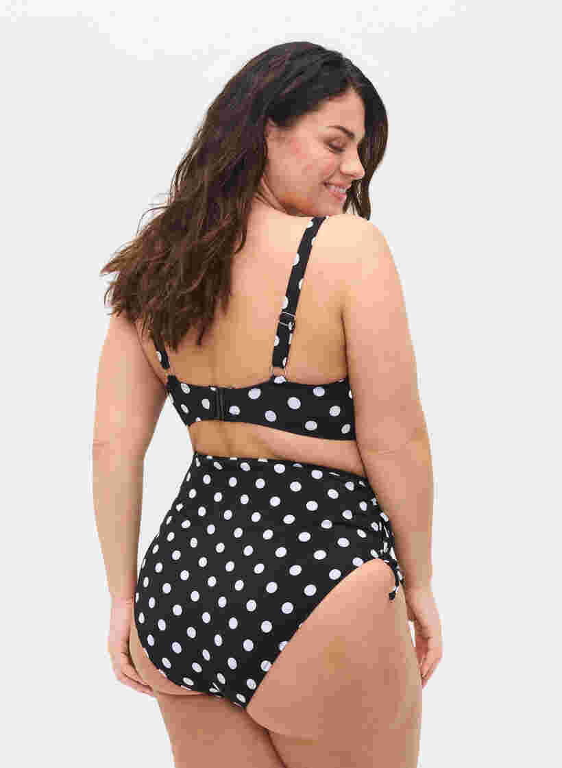 Printet bikini underdel med høj talje, Dotted Print, Model image number 1