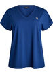 L&oslash;s tr&aelig;nings t-shirt med v-hals, Bl&aring;, Packshot image number 0
