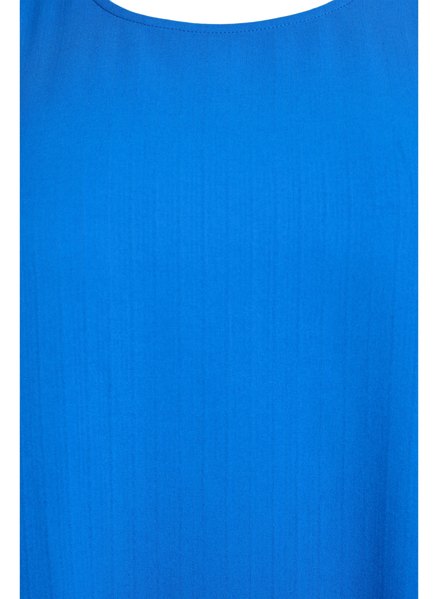 Zizzi Kort&aelig;rmet bluse med rund hals, Bl&aring;, Packshot image number 2