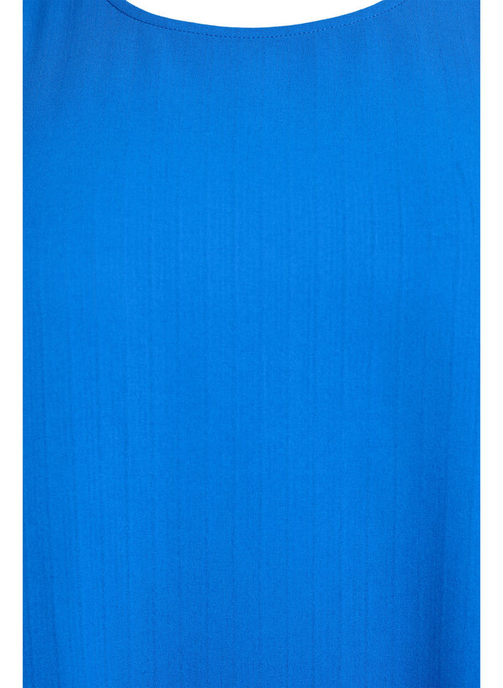 Kortærmet bluse med rund hals, Blå, Packshot image number 2