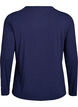 Ensfarvet bluse med lange &aelig;rmer, Bl&aring;, Packshot image number 1