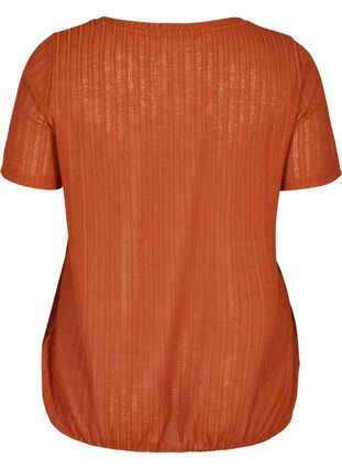 T-shirt med elastik i bunden , Burnt Henna Ass, Packshot image number 1
