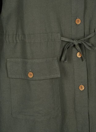Skjorte i hørblend med lommer, Thyme, Packshot image number 3