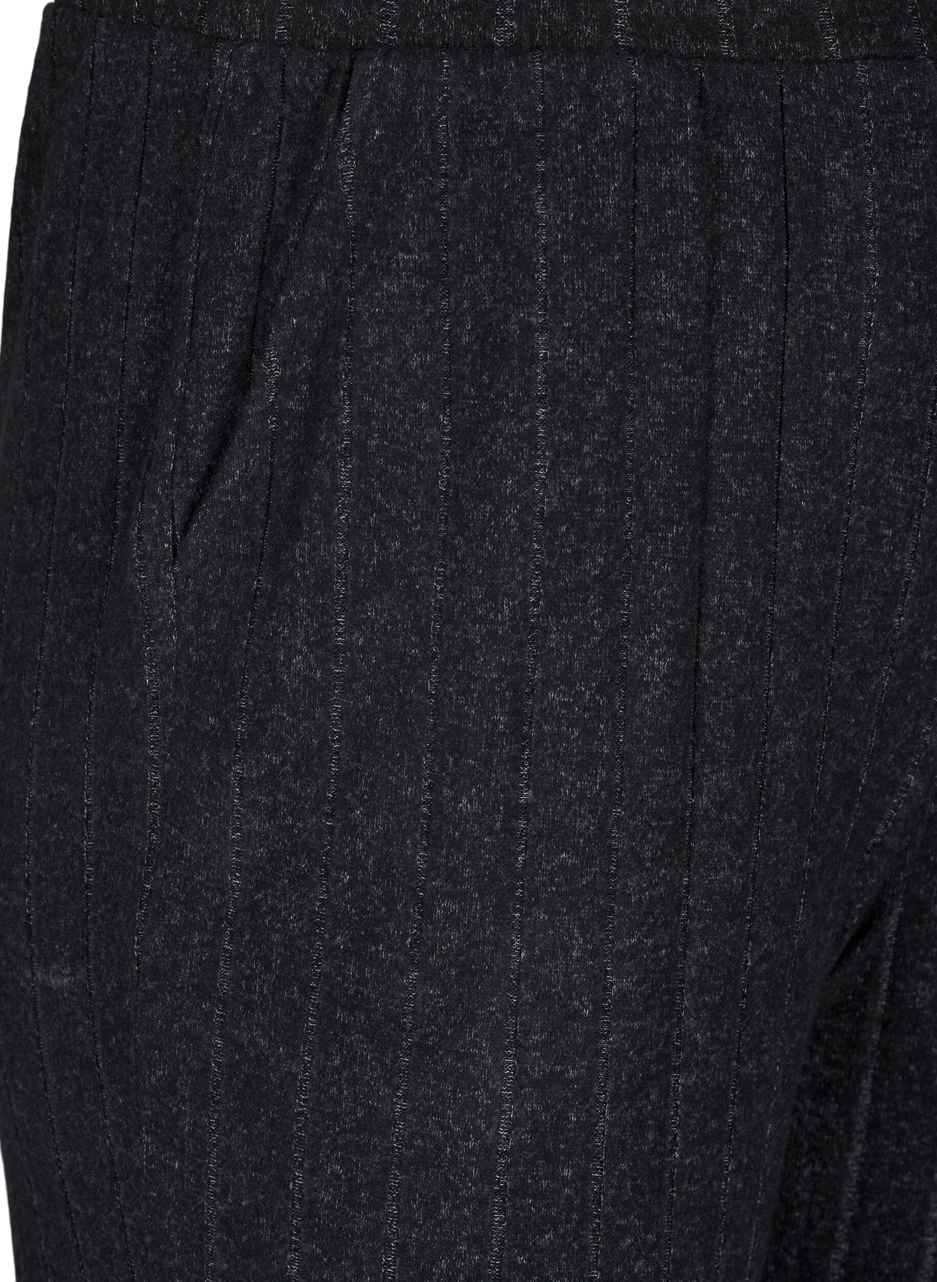 Zizzi Lounge bukser med sidelommer, Sort, Packshot image number 2