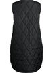 Lang quiltet vest med trykknapper, Sort, Packshot image number 1