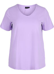 Basis t-shirt med v-hals, Purple Rose