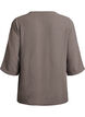 Skjortebluse med V-udsk&aelig;ring og 3/4-&aelig;rmer, Beige, Packshot image number 1