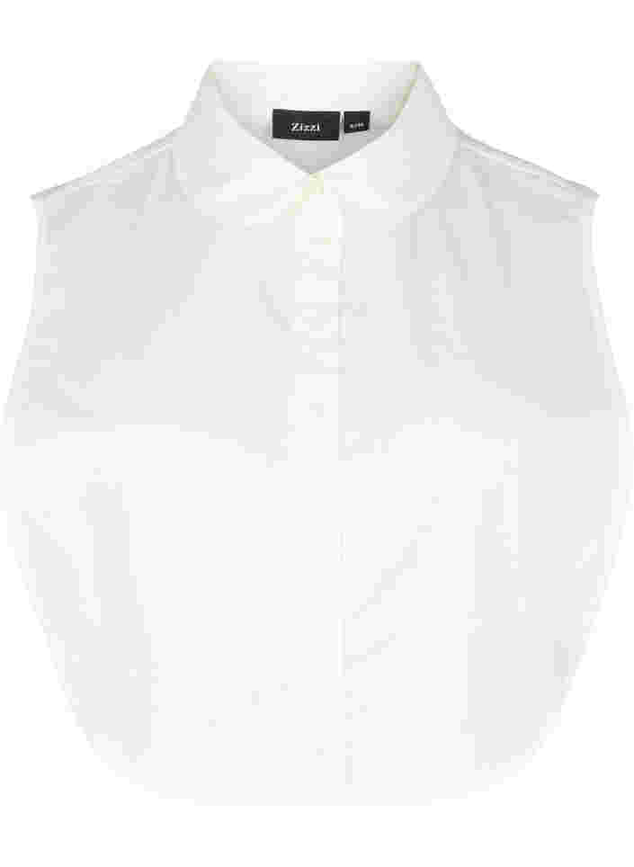 Løs skjorte krave i bomuld, Bright White, Packshot image number 0