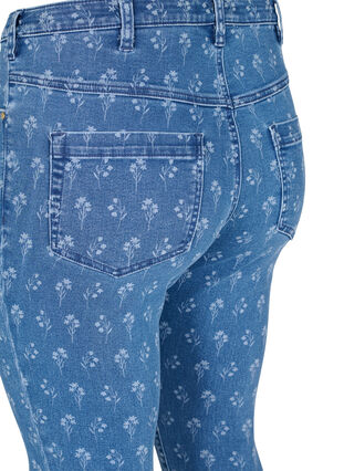 Super slim Amy jeans med blomsterprint, Blue denim, Packshot image number 3