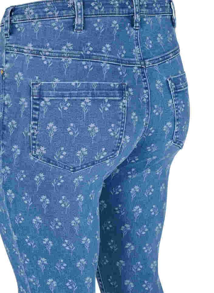 Super slim Amy jeans med blomsterprint, Blue denim, Packshot image number 3