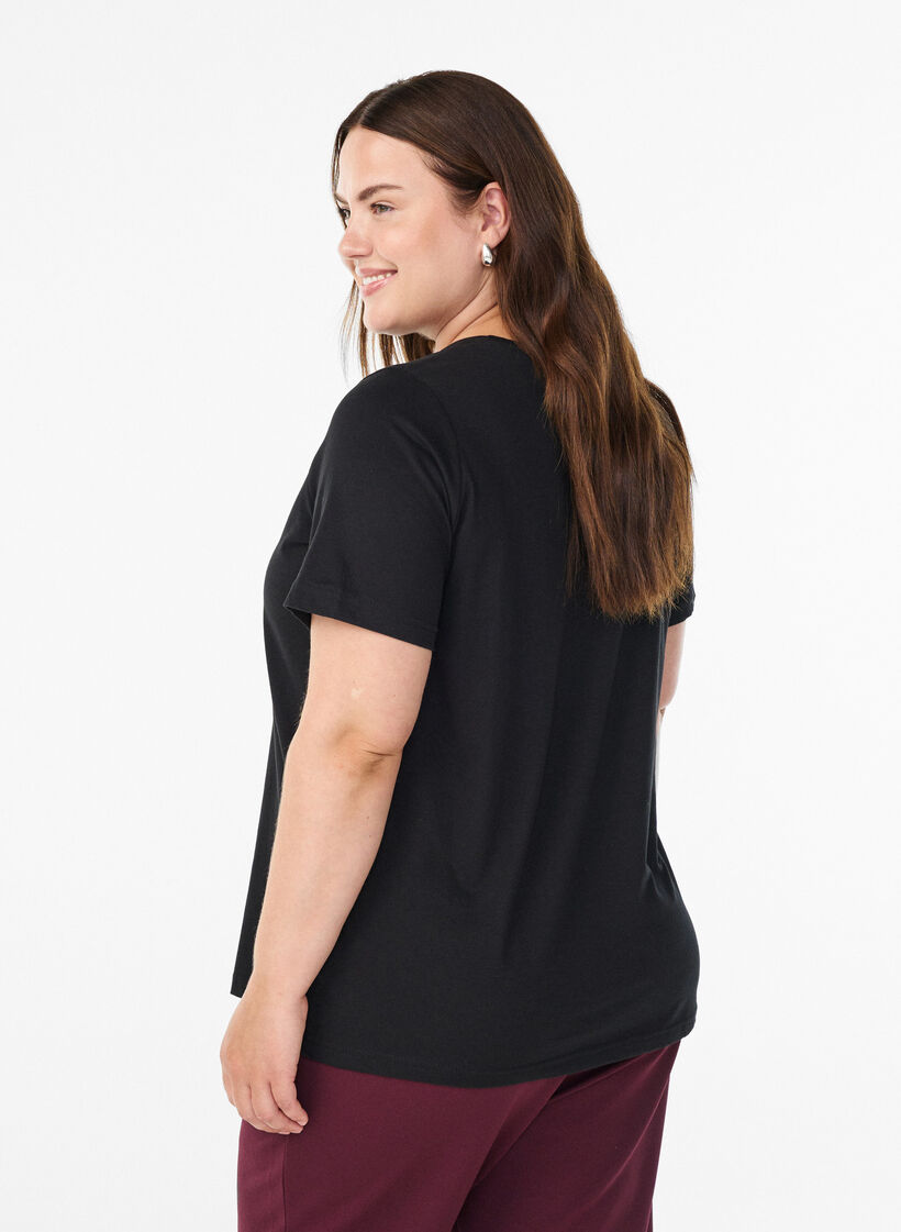 T-shirt med motiv, Sort, Model image number 2