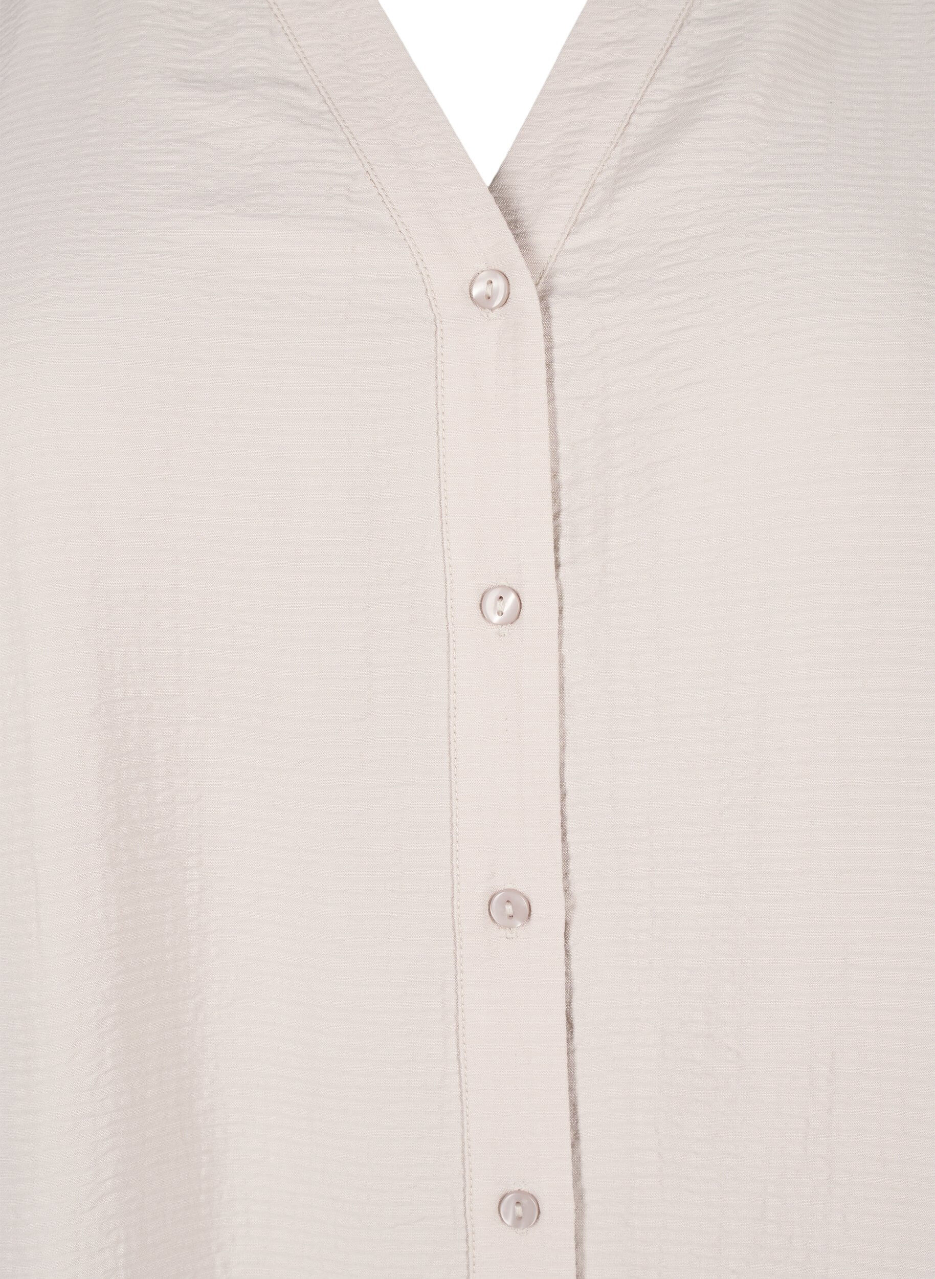 Zizzi Viskose skjortebluse med 3/4 &aelig;rmer, Chateau Gray, Packshot image number 2